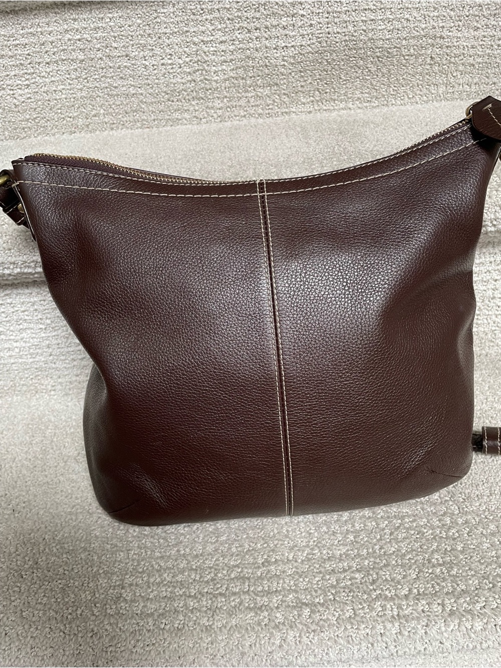Coach Penelope Brown Pebble Leather Brass Hardware F19045 Shoulder Strap Handbag - Picture 4 of 10